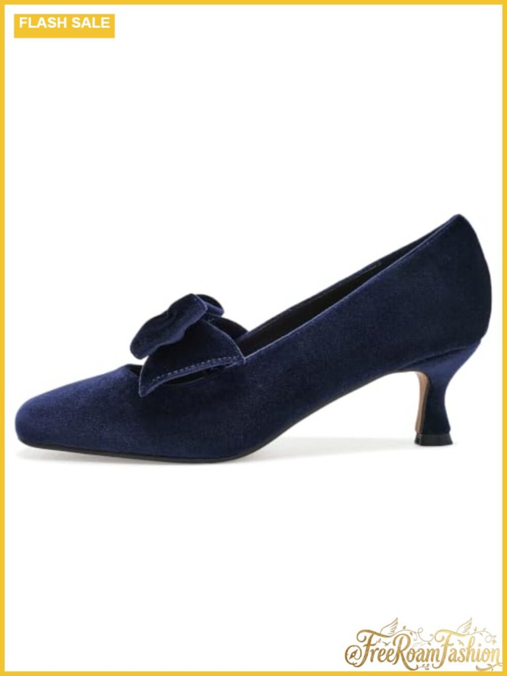 Kitten Heel Sandals Velvet Pull-On Dress Shoes - Picture 4 of 6